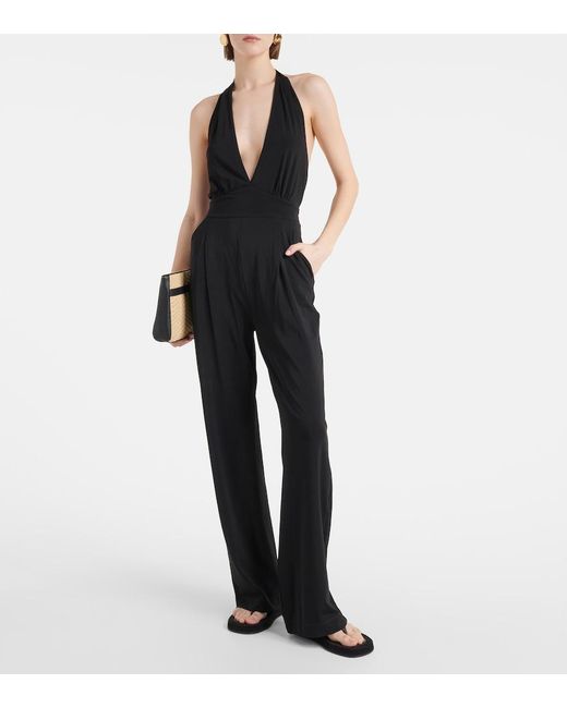 Max Mara Black Nice Halterneck Jersey Jumpsuit