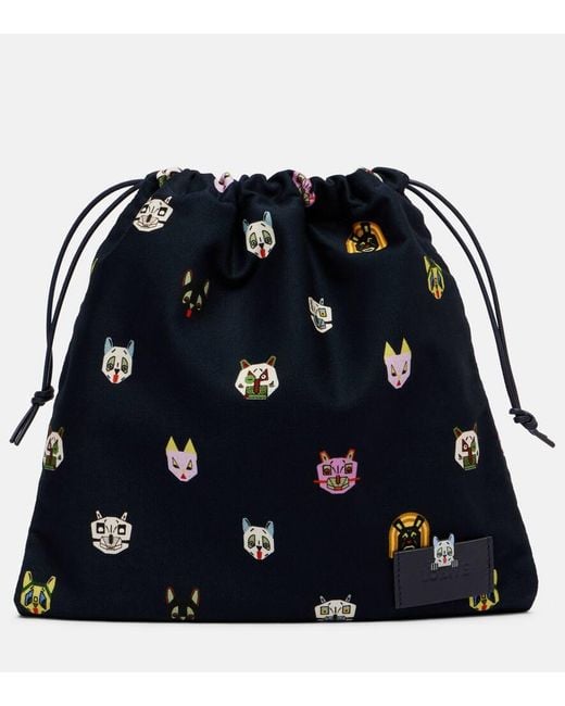 Loewe Blue X Louis Wain Cat Small Denim Pouch