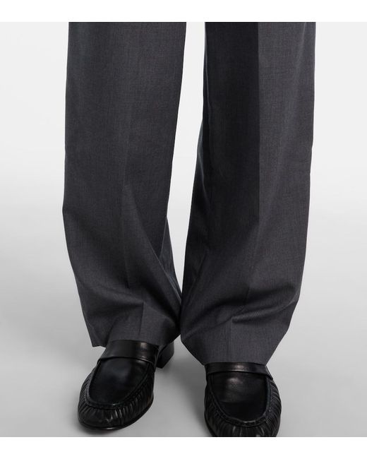 Frankie Shop Gray Gelso High-rise Wide-leg Pants