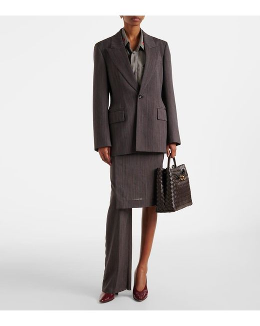 Bottega Veneta Black Hosenrock Aus Wolle