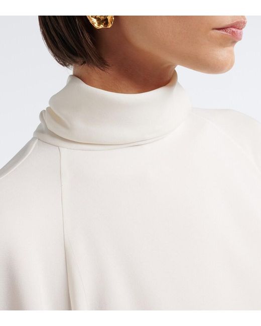 Oscar de la Renta White Embroidered Silk-Blend Georgette Blouse