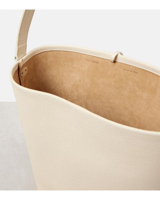 The Row White Tote Bag N/S Park Medium Aus Leder
