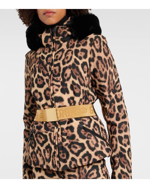 Veste doudoune Fierce a motif leopard Goldbergh en coloris Black