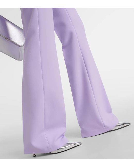 Pantaloni flared Alexa in crepe di Safiyaa in Purple