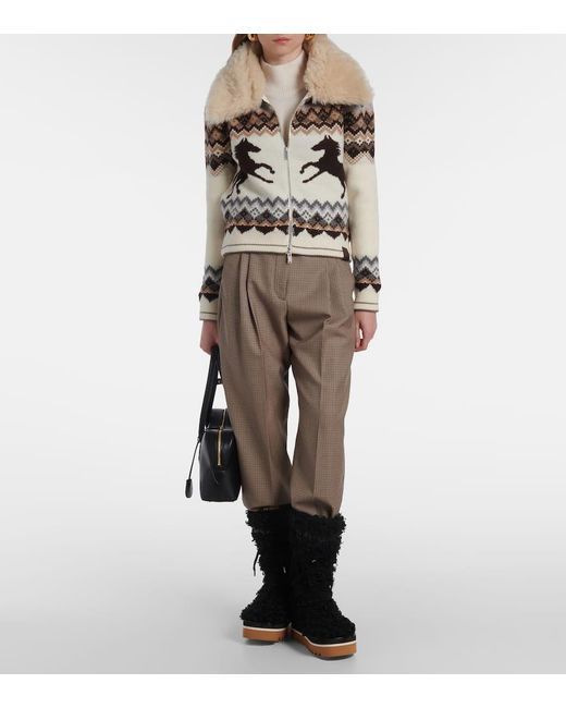 Stella McCartney Black Schneestiefel Elyse Aus Faux Fur