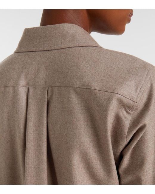 Max Mara Brown Tebaide Cashmere-Blend Shirt