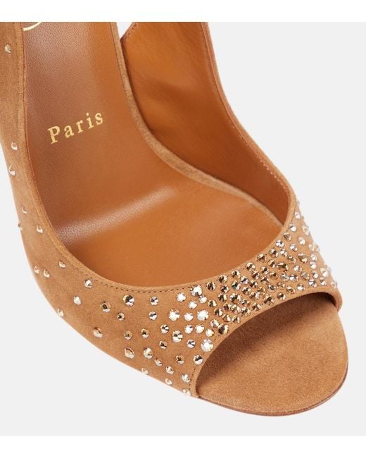 Christian Louboutin Brown Nudes Degrachick Suede Sandals