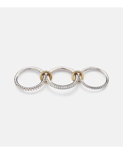 Spinelli Kilcollin White Nova Sterling Silver And 18kt Gold Ring With Diamonds