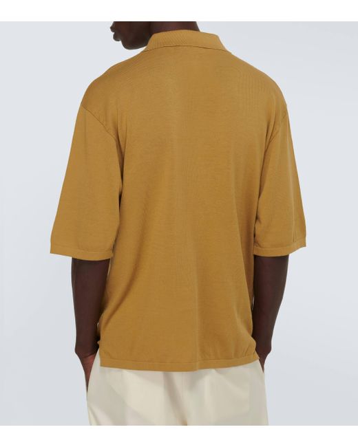Lemaire Yellow Cotton Polo Shirt for men