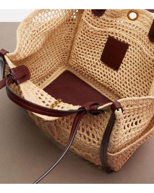 Chloé Brown Iconic Small Raffia Tote Bag