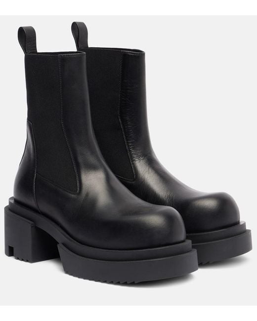 Botas Chelsea Beatle De Piel Rick Owens de color Black