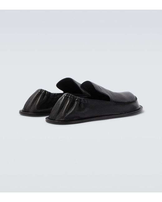 Loewe Black Flex Leather Loafers for men