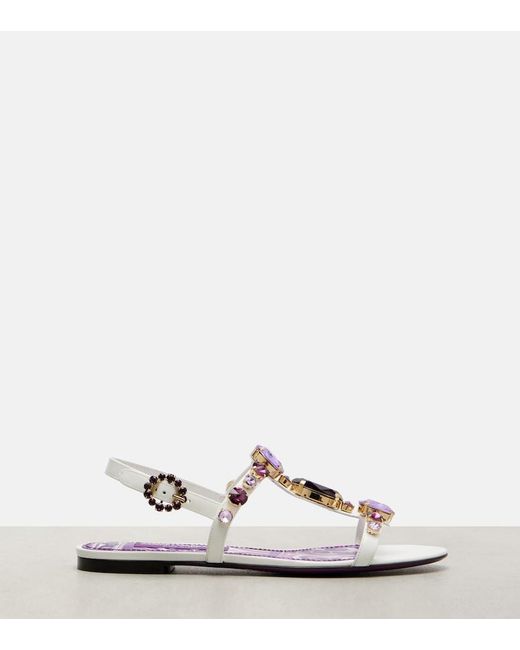 Dolce & Gabbana White Dolce & Gabbana And Leather Sandals