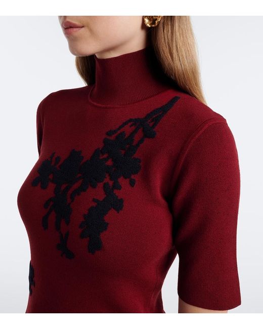 Pullover A Collo Alto di Erdem in Red