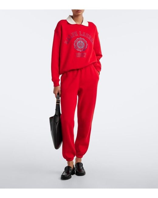 Polo Ralph Lauren Red Cotton-Blend Jersey Sweatpants