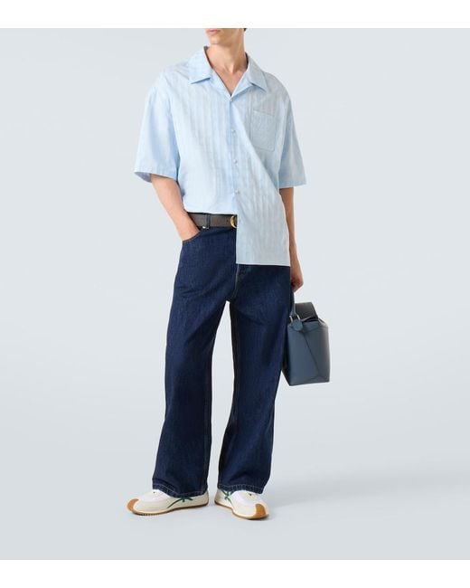 Loewe Blue Mid-Rise Barrel-Leg Jeans for men