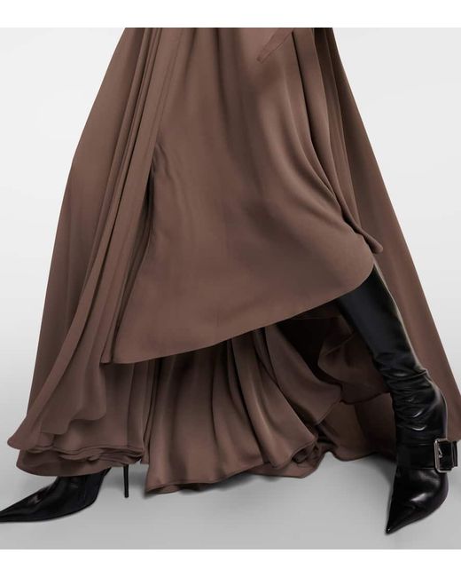 Vestido largo All-In de crepe asimetrico Balenciaga de color Brown