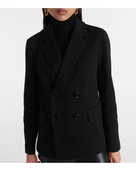 Max Mara Black Scrigno Double-breasted Cotton-blend Blazer