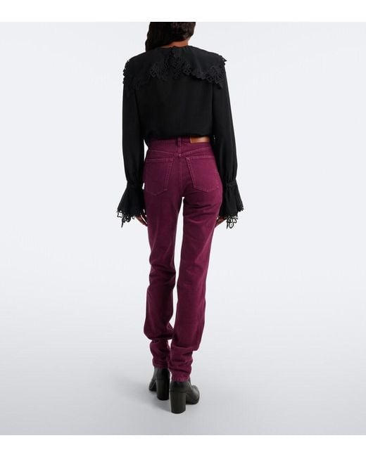 Chloé Purple Mid-Rise Slim Jeans
