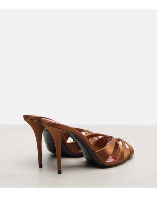 Saint Laurent Red Chandelle 95 Satin Sandals