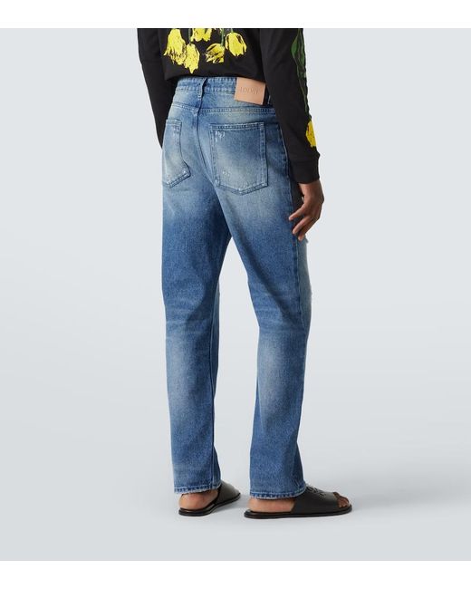 Jeans Regular Patchwork di Loewe in Blue da Uomo