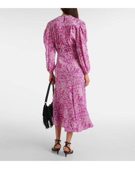 Isabel Marant Pink Hortensia Printed Silk-Blend Maxi Skirt