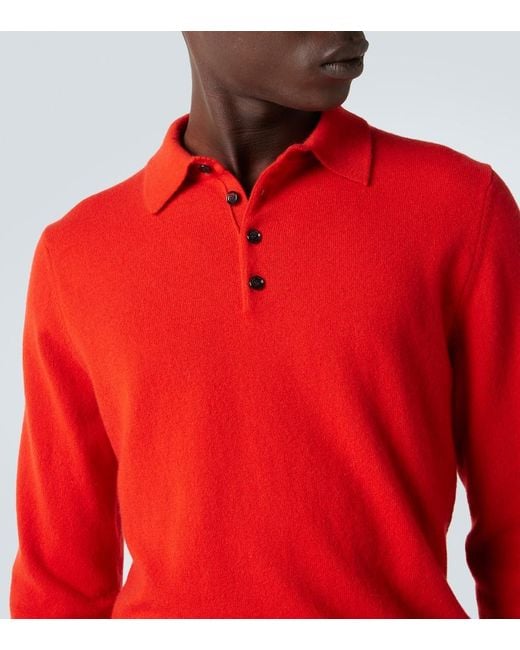 Allude Polopullover Aus Kaschmir in Red für Herren
