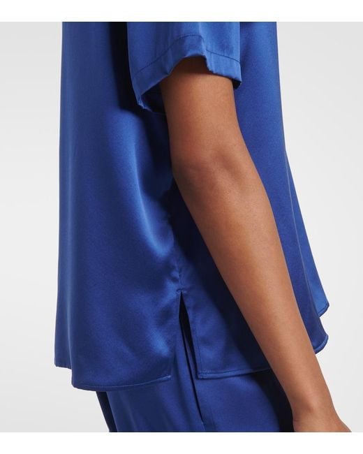 Joseph Blue Gala Silk Top