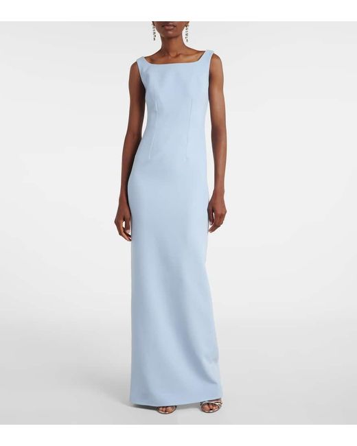 Safiyaa Blue Robe Mit Kristallen Und Zierperlen