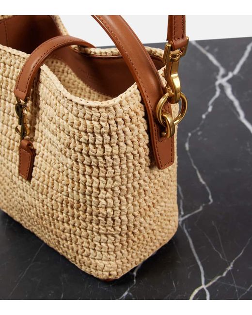 Saint Laurent Natural Le 37 Mini Raffia Bucket Bag