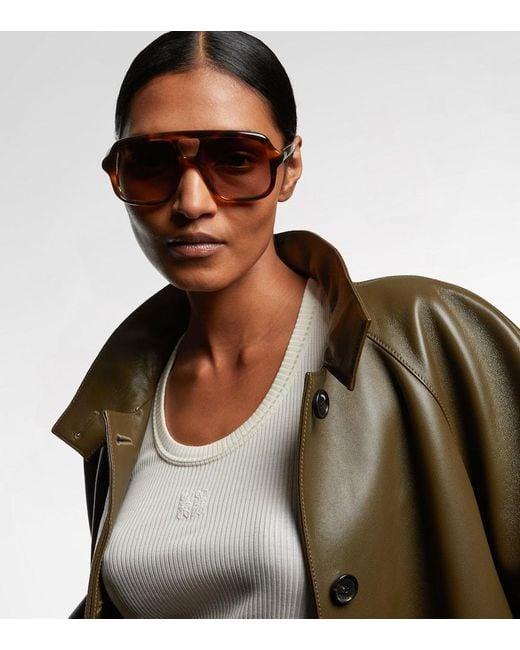 Loewe Brown Slim Aviator Sunglasses