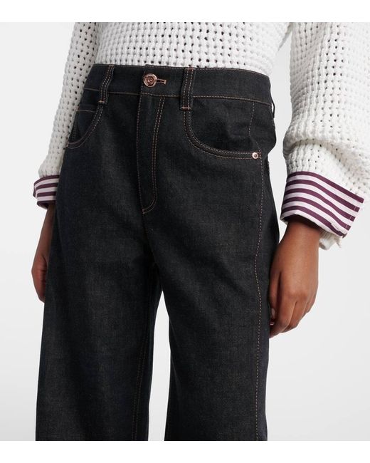 Brunello Cucinelli Black Wide-Leg Jeans