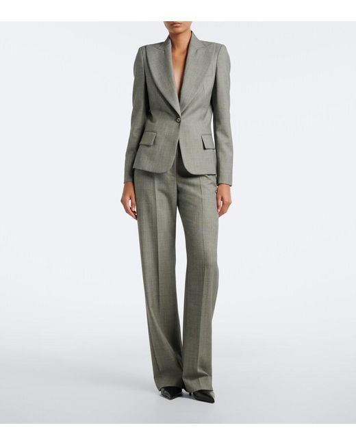McQueen Gray Wool Straight Pants