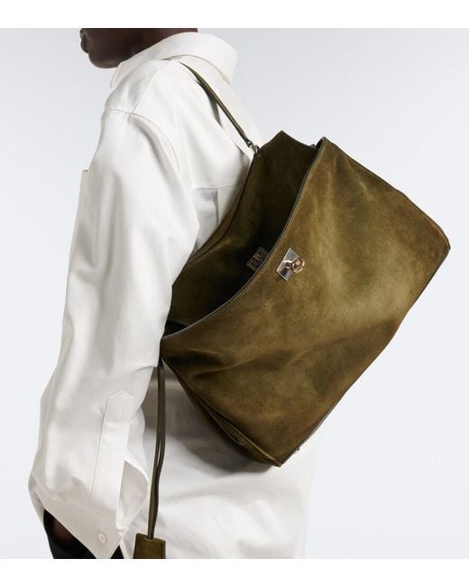 Balenciaga Black Rodeo Medium Suede Shoulder Bag