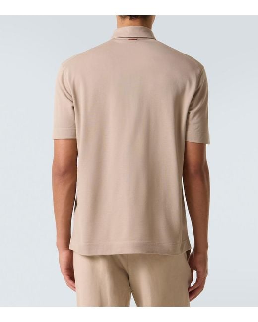 Polo De Algodon Zegna de hombre de color Natural