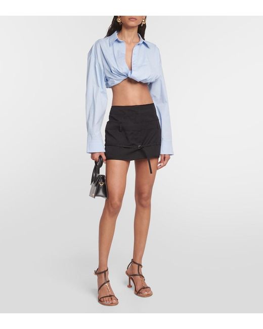 Jacquemus Blue La Chemise Bahia Cropped Top