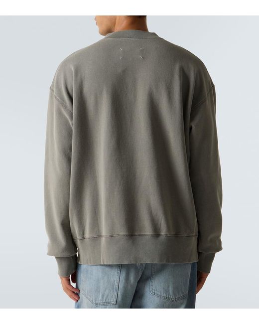 Sudadera De Algodon Con Cremallera Parcial Maison Margiela de hombre de color Gray