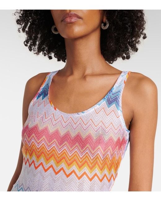 Vestido con motivo en zigzag Missoni de color White