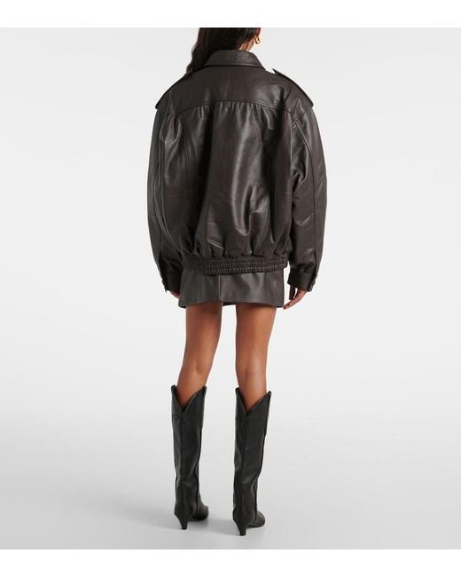 Blazé Milano Black Charlie Leather Bomber Jacket