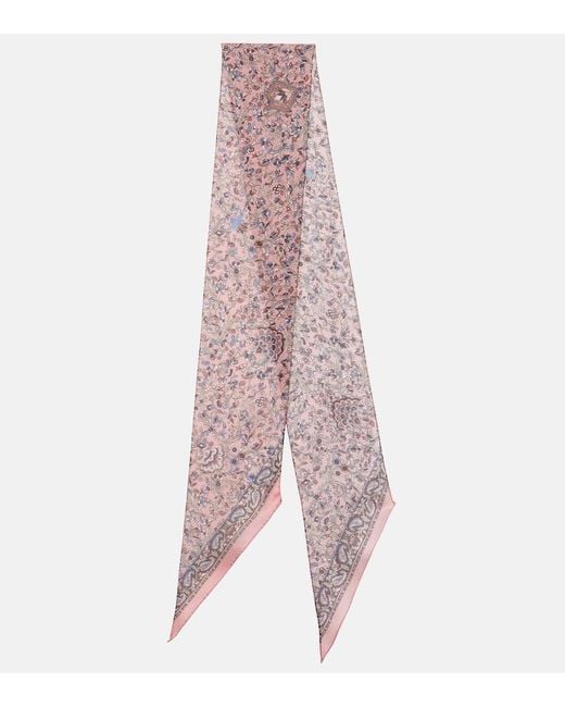 Chloé Pink Paisley Silk Charmeuse Scarf