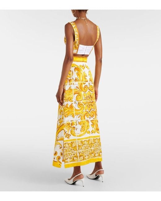 Dolce & Gabbana Yellow Patterned Skirt
