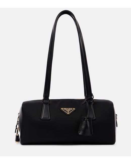 Prada Black Re-Nylon Medium Leather Tote Bag