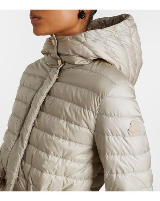 Moncler Natural Raies Hooded Quilted Down Jacket