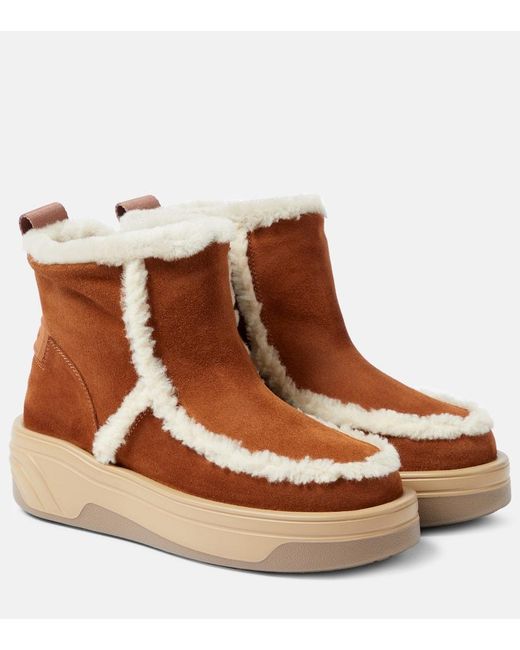 Bogner Brown Ankle Boots Astana mit Shearling
