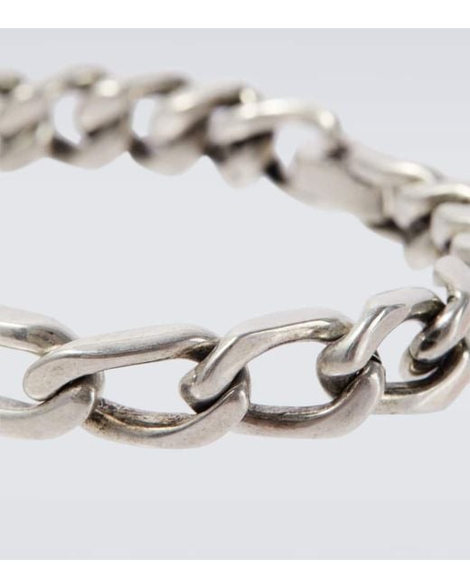 Bracelet Chaine A Logo Saint Laurent pour homme en coloris White