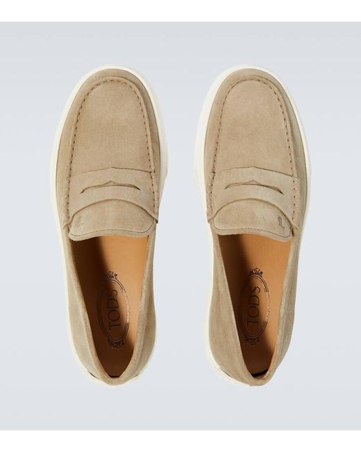 Tod's White Suede Loafers for men