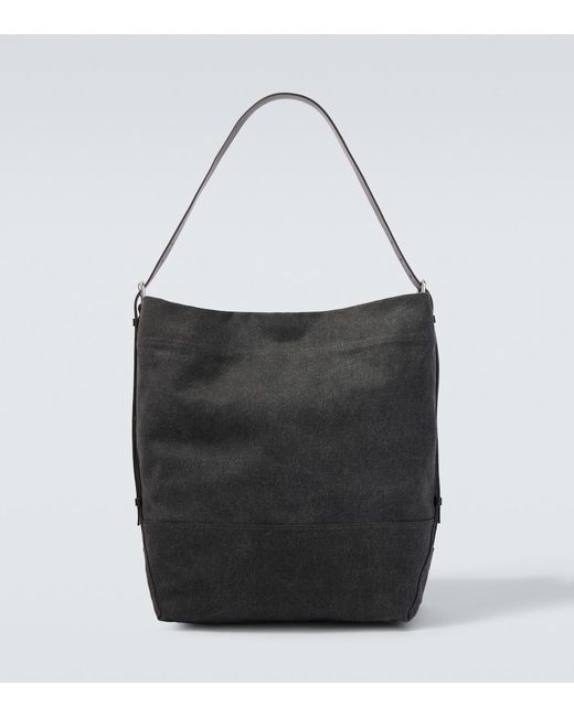 Lemaire Black Belted Canvas Tote Bag for men