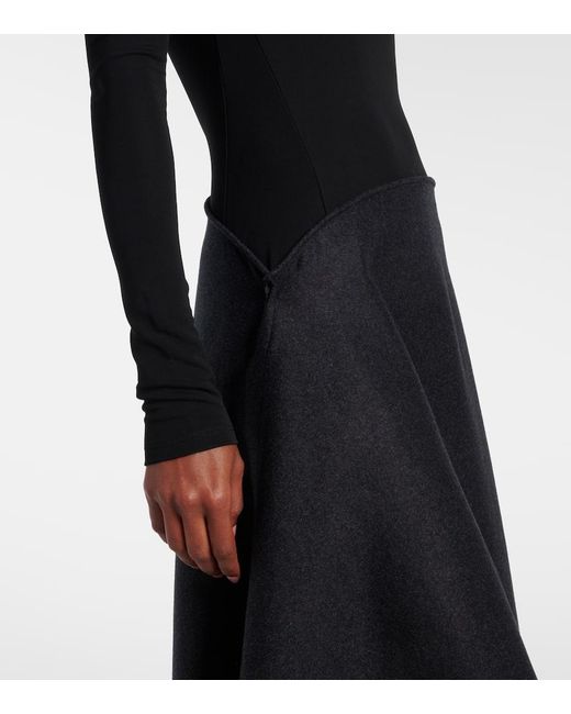 Abito Midi Asimmetrico di Victoria Beckham in Black
