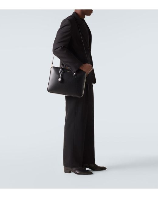 Saint Laurent Black Leather Briefcase for men