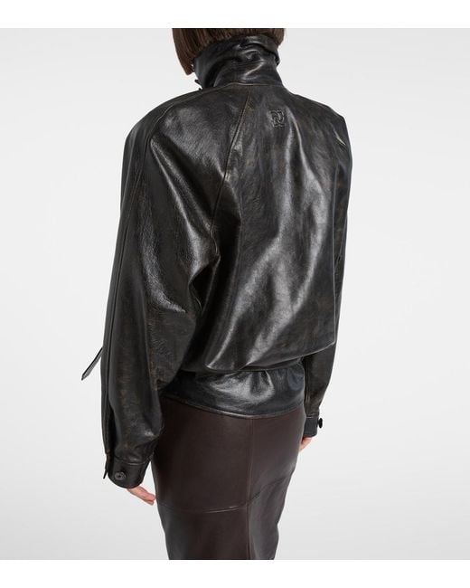 Magda Butrym Black Belted Leather Jacket